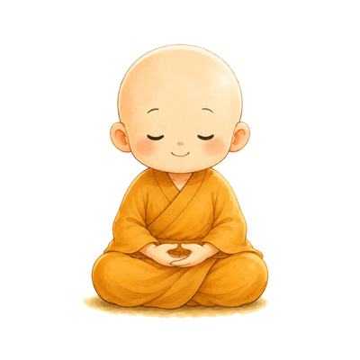 Merit app monk illustration